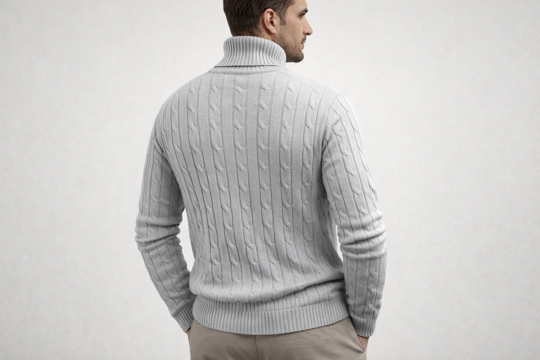 Brian | Cable Knit Turtleneck Sweater