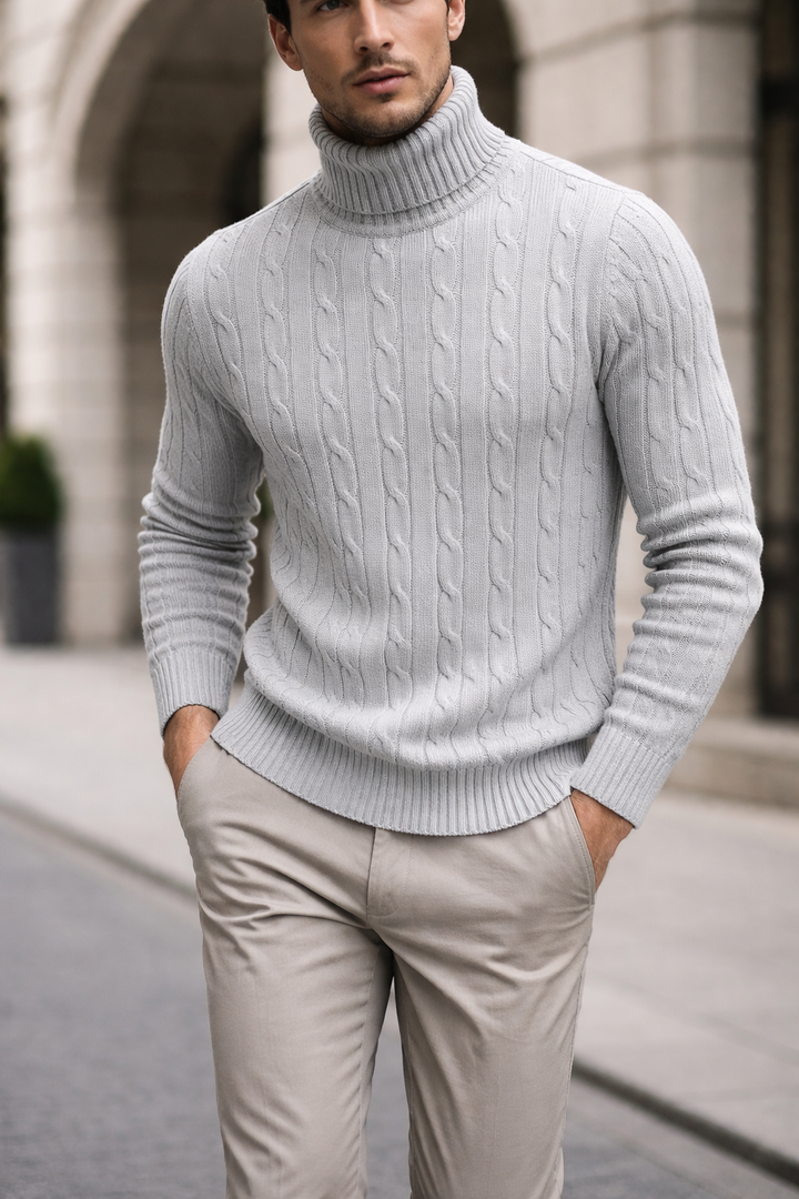 Brian | Cable Knit Turtleneck Sweater