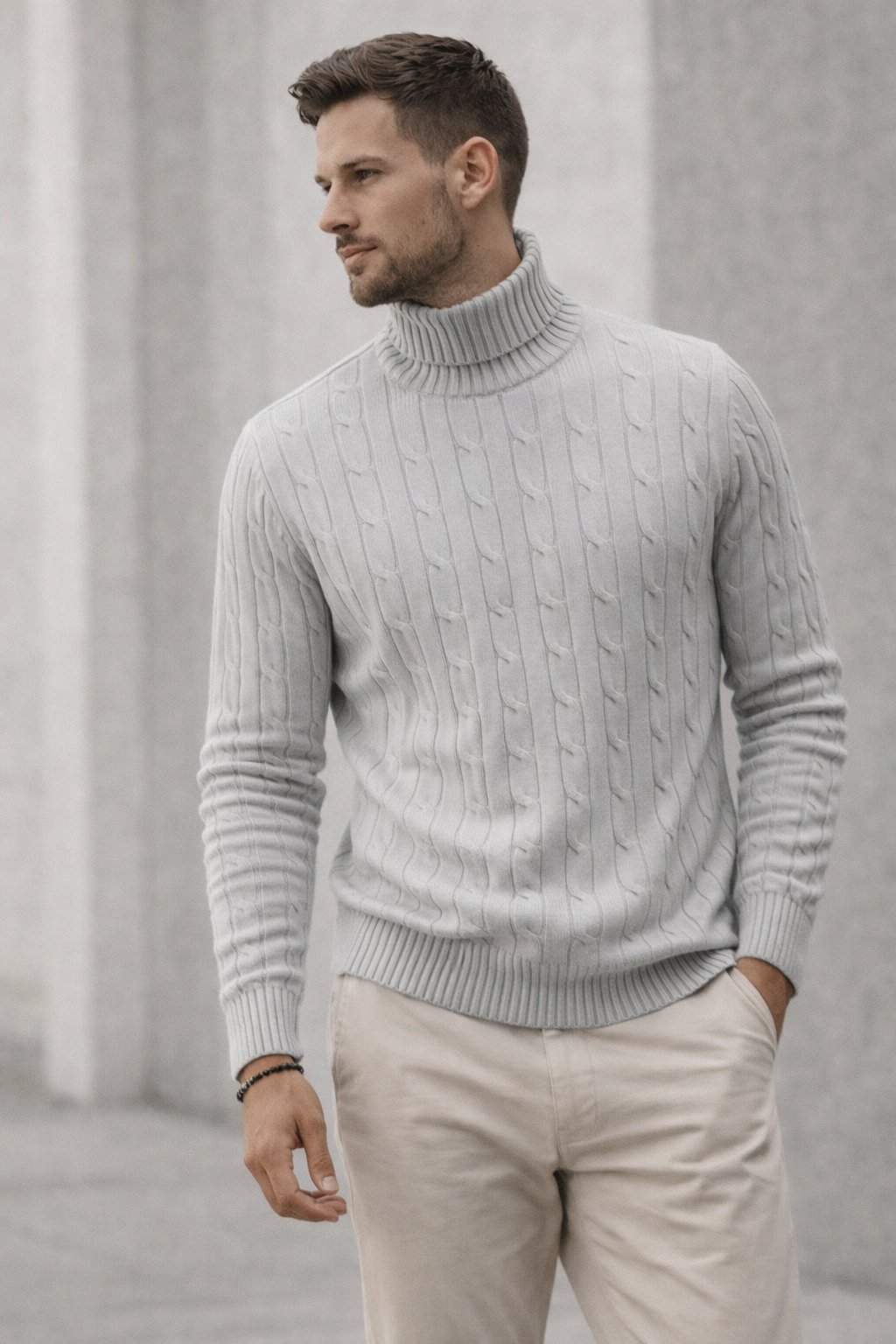 Brian | Cable Knit Turtleneck Sweater