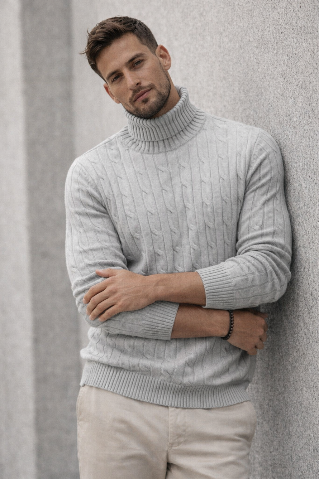 Brian | Cable Knit Turtleneck Sweater
