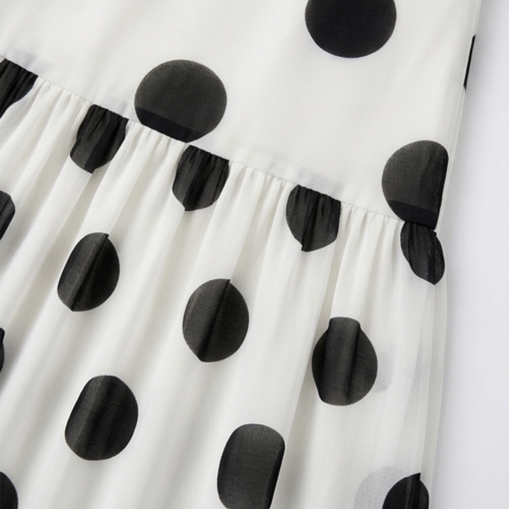 Soliana – Women's Sheer Tiered Polka Dot Dress