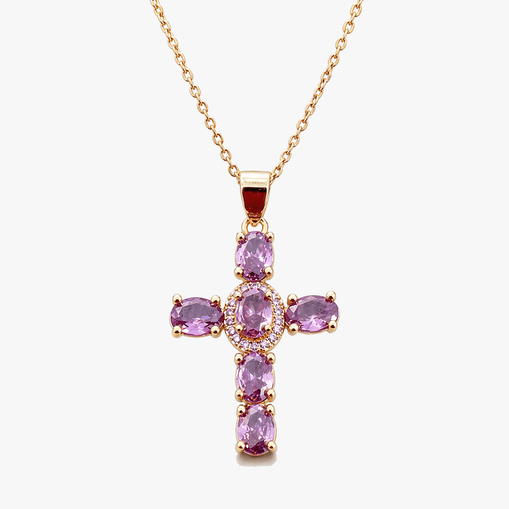 Solavée – Crystal Cross Pendant Necklace