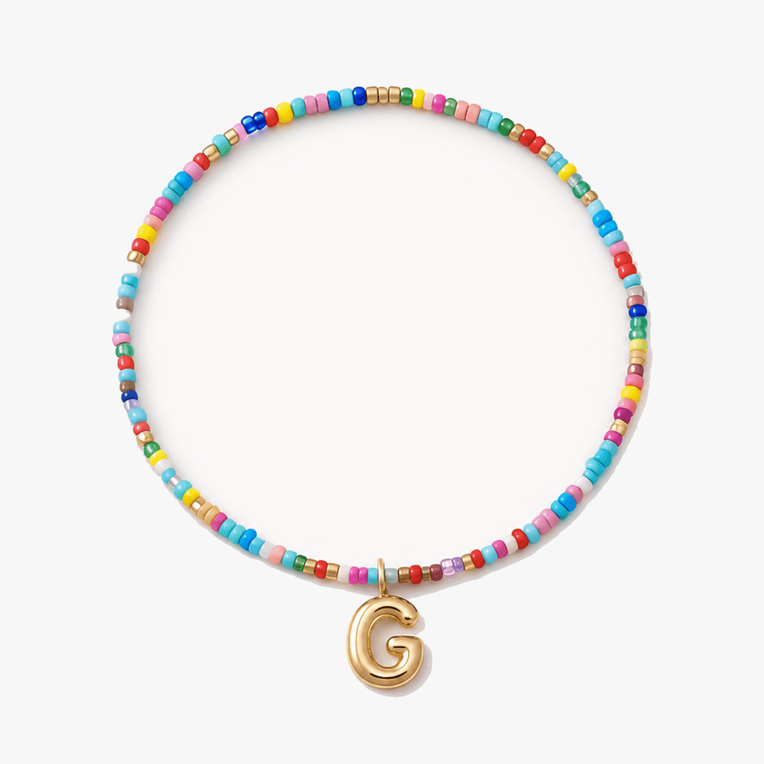 Liora – Colorful Beaded Initial Necklace