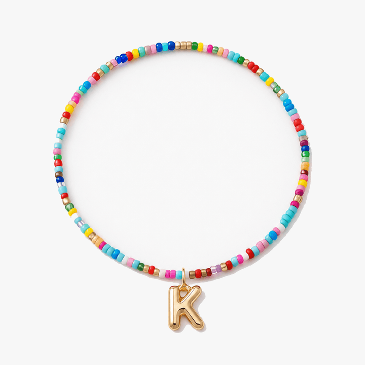 Liora – Colorful Beaded Initial Necklace