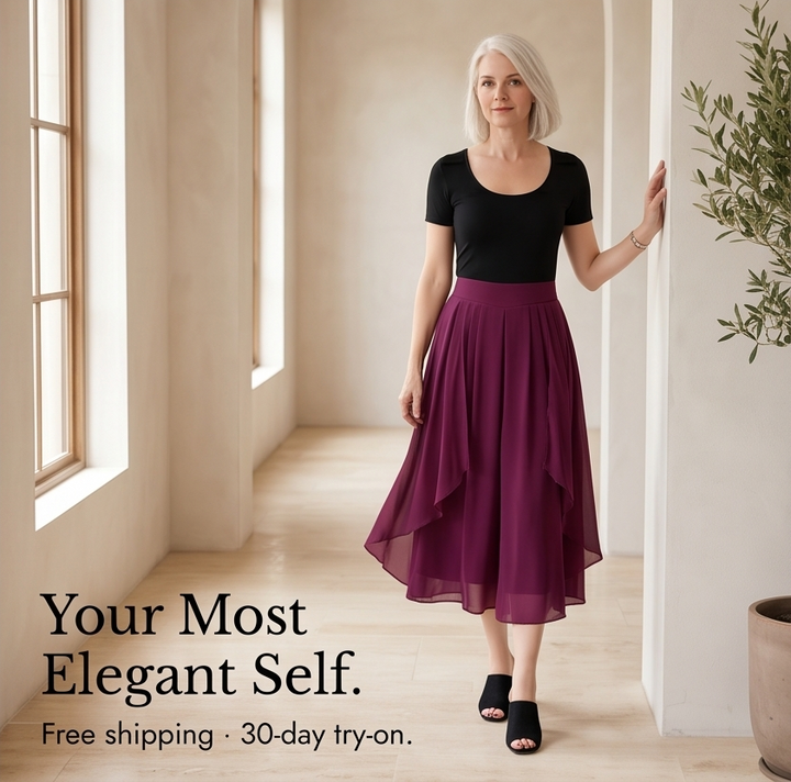 Sevella – Women's High-Waist Culottes with Skirt Drape