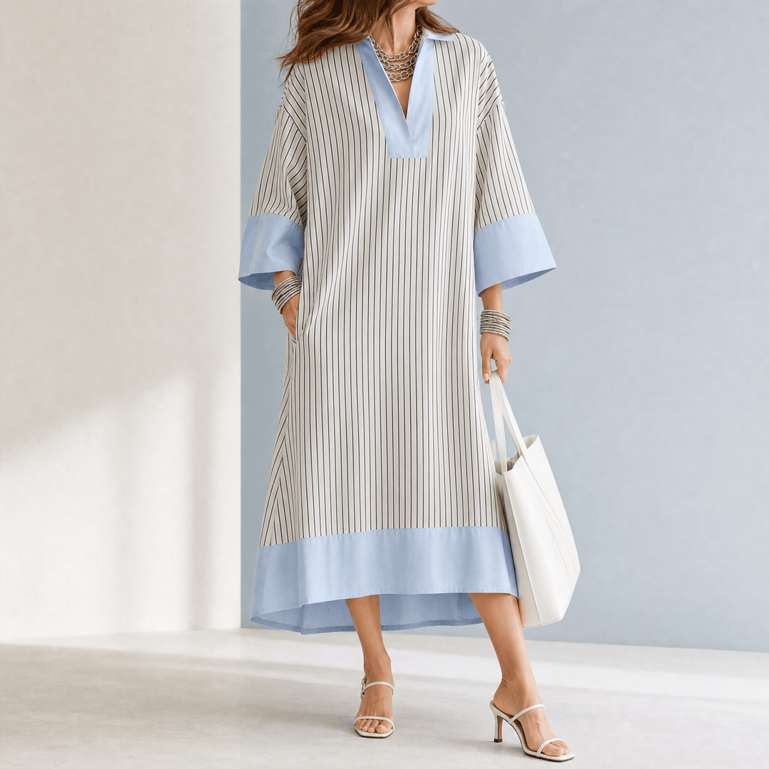 Florene – Women's Lightweight Striped Midi Dress