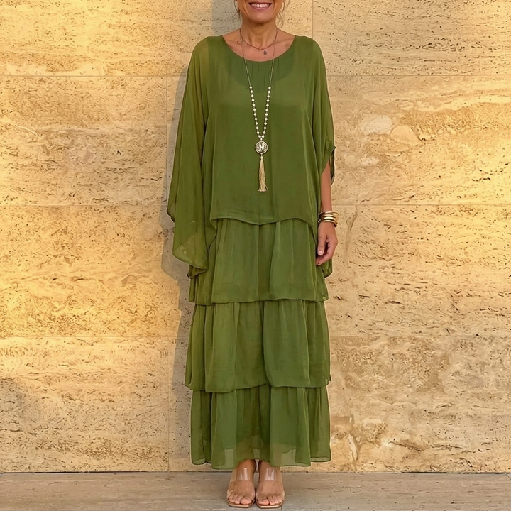 Velara – Women's Flowing Tiered Chiffon Maxi Dress