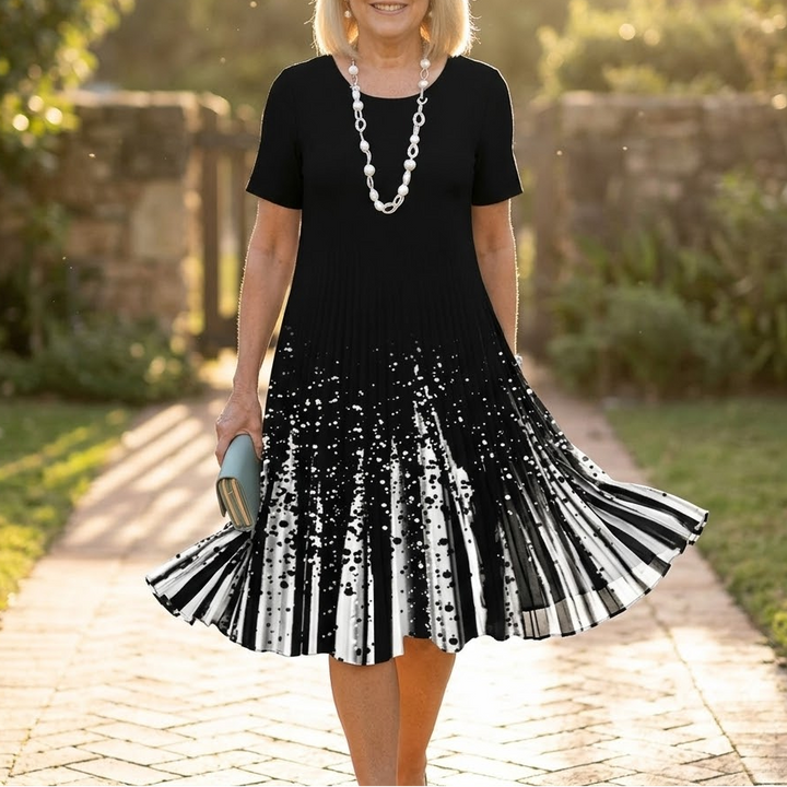 Vivara – Women's pleated gradient print dress