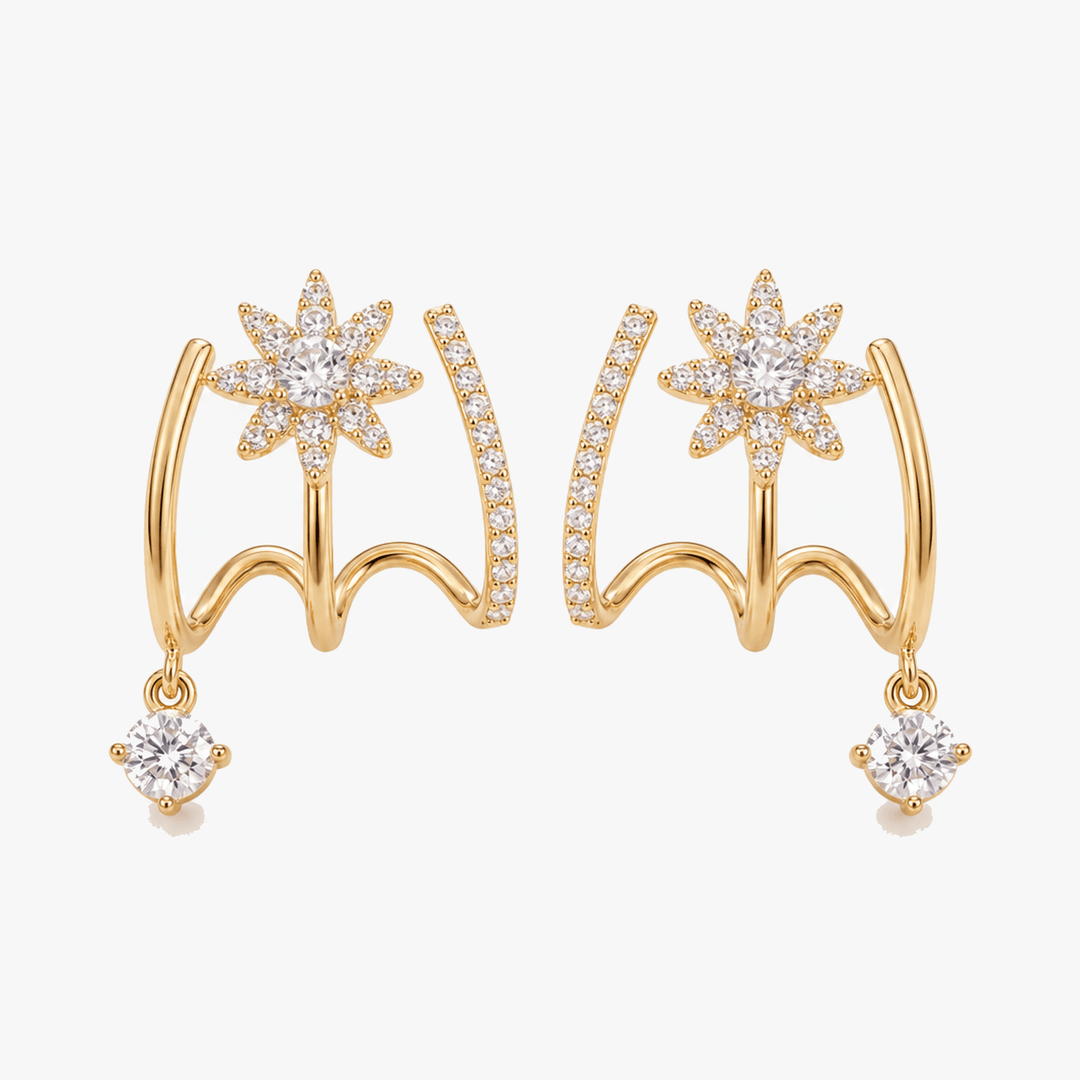 Luminelle – Gold Star Zircon Earrings