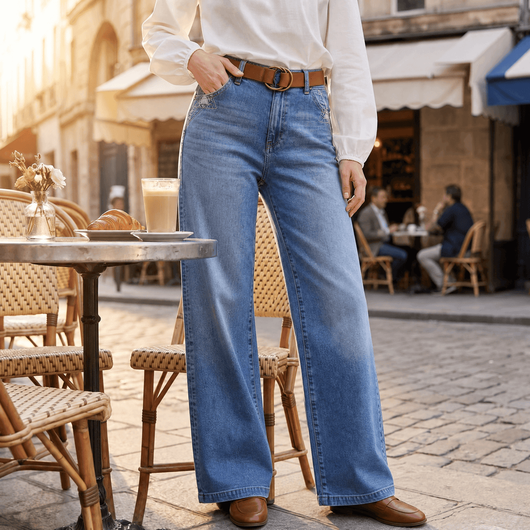 Luvenza – Women's Vintage Wide-Leg Flare Jeans