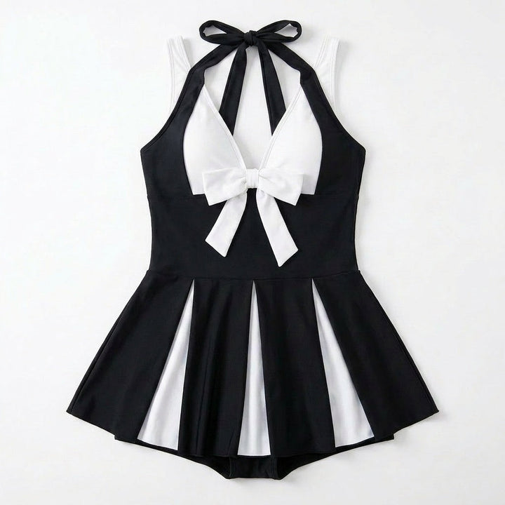 Soliera – Women's Plus-Size Halter Swimdress with Boy Shorts