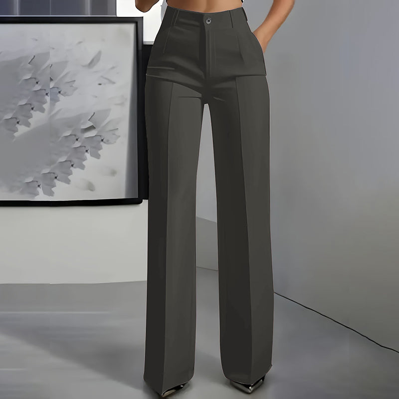 Elara – Women's High-Waisted Wide-Leg Suit Trousers