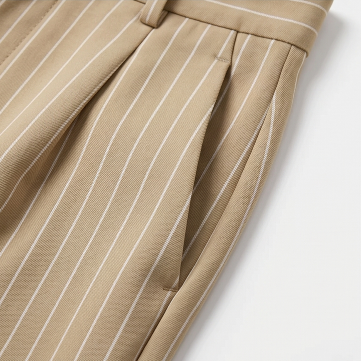 Solène – Women's High-Waisted Striped Wide-Leg Trousers
