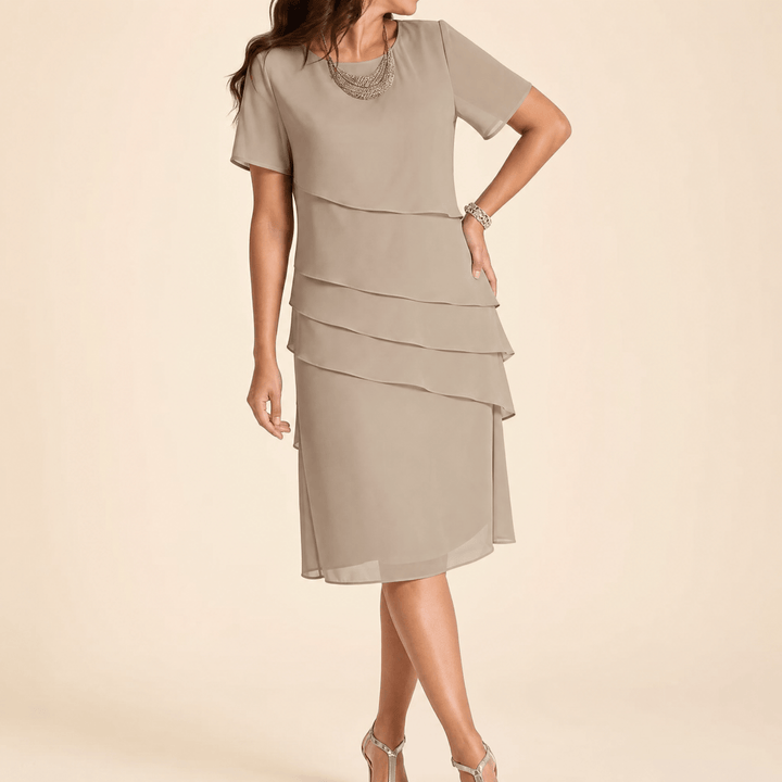 Velara – Women's elegant ruffle midi dress
