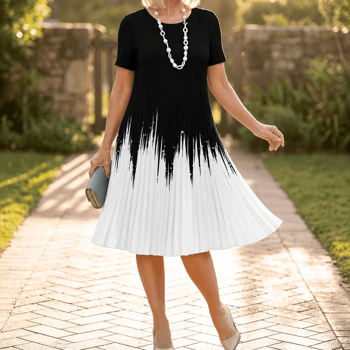Vivara – Women's pleated gradient print dress